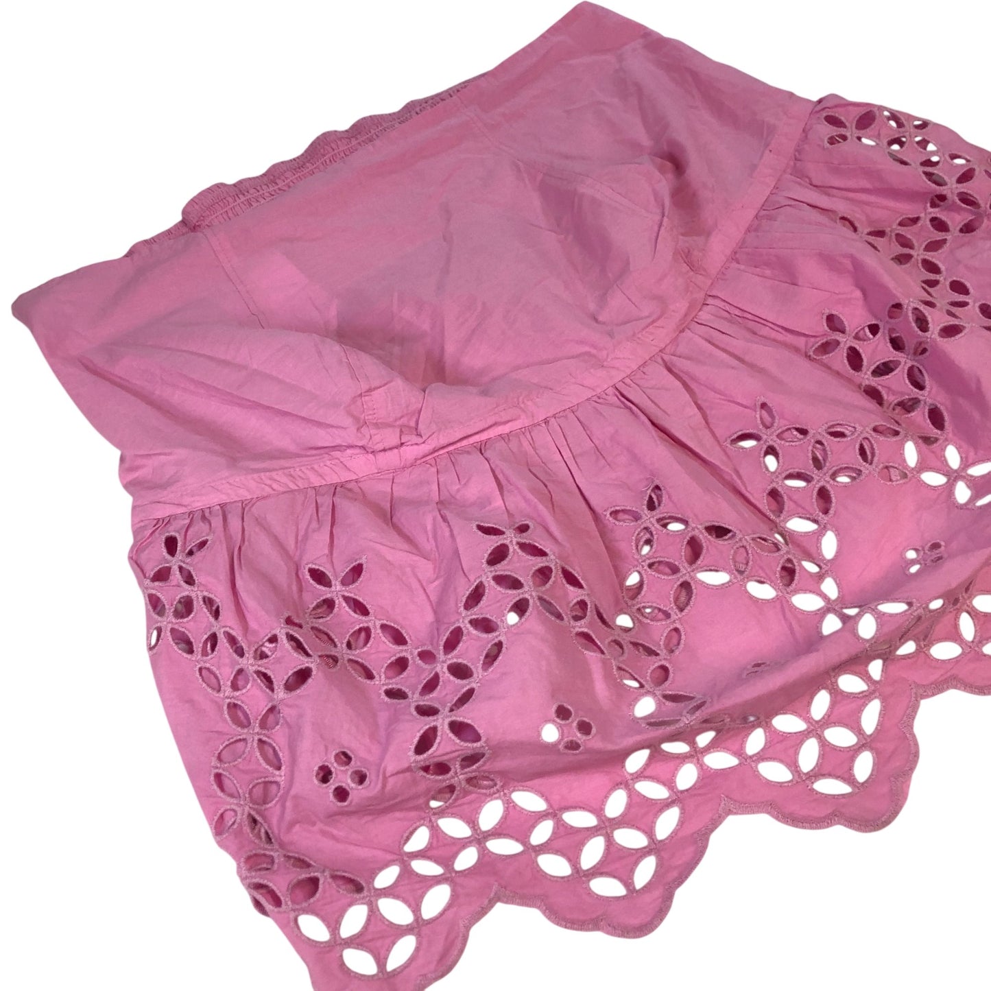 River Island Pink Bandeau Women's Floral Embroidered Cotton Lace Hem UK18