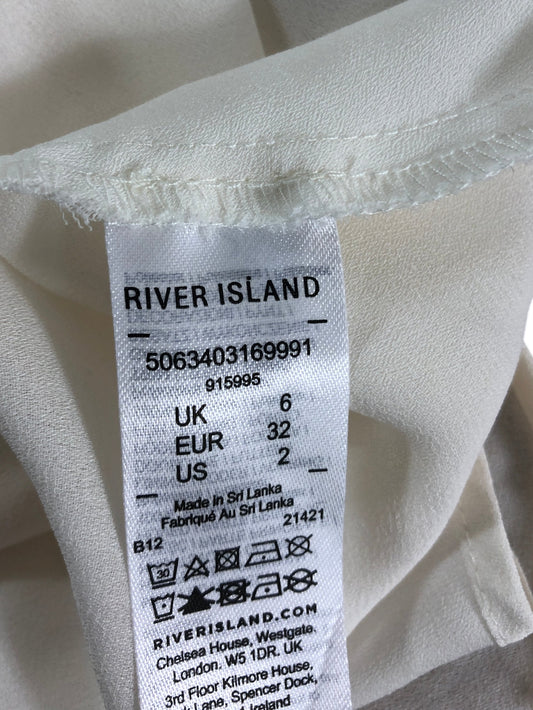 River Island Women's Cream Camisole Top UK6 V Neck Strappy Sleeveless 100%