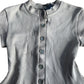 River Island Dress UK12 Women's Short Sleeve Button Front A-Line Ribbed Green