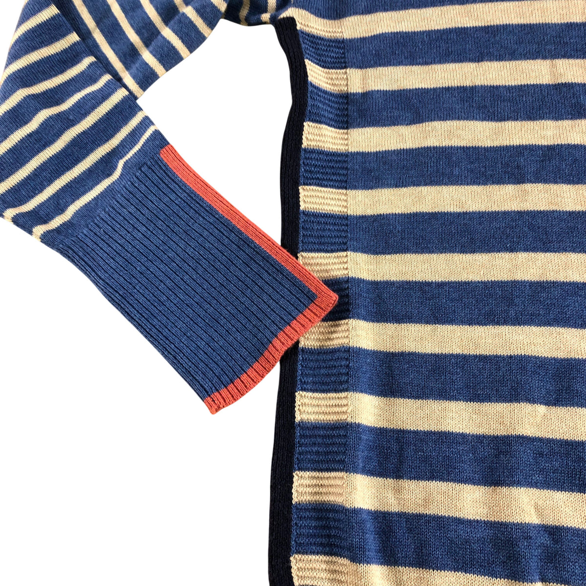Olive Stripe Jumper UK8 Women's Wool Blend Blue