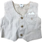 River Island Toddler Waistcoat 0-3 Months Beige Striped Cotton Button Up