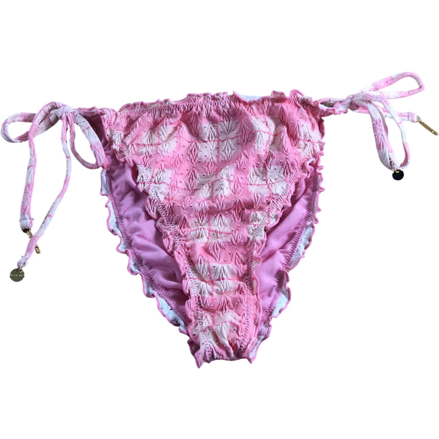 River Island Pink Classic Bikini Bottoms UK14 Women's Adjustable Ties Swimwear