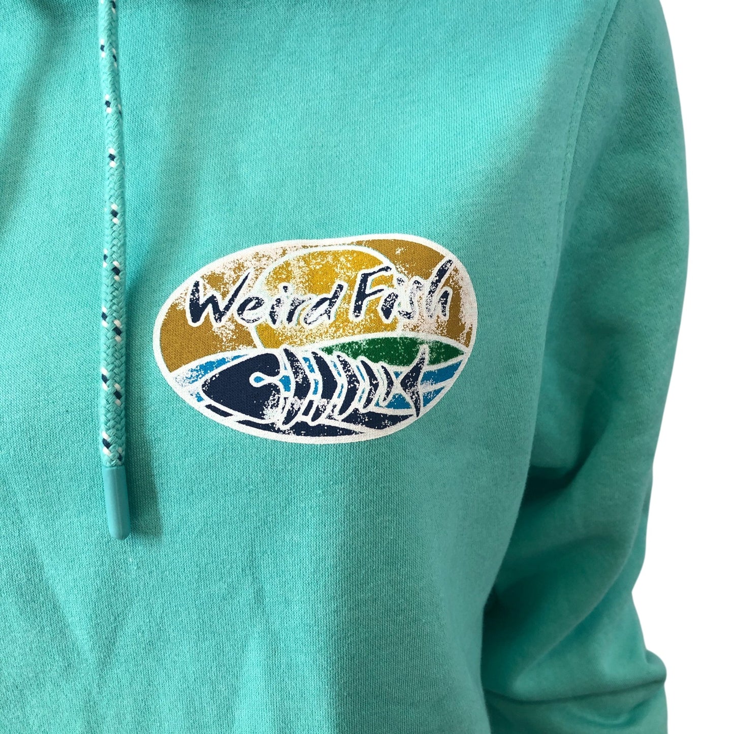 Weird Fish Aqua Marine Hoodie Size 12 Women's Cotton Blend with Logo