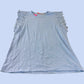 Board Angels Top Size 14 Light Blue Lace Sleeve Elegant Cotton Tee