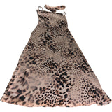 River Island Leopard Print Maxi Dress With Scarf - Size 16
