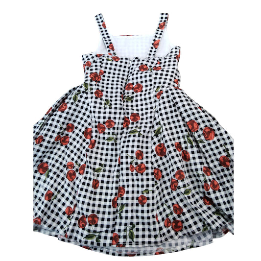 River Island Gingham Print Dress Girls 8 Years Sleeveless Floral Style