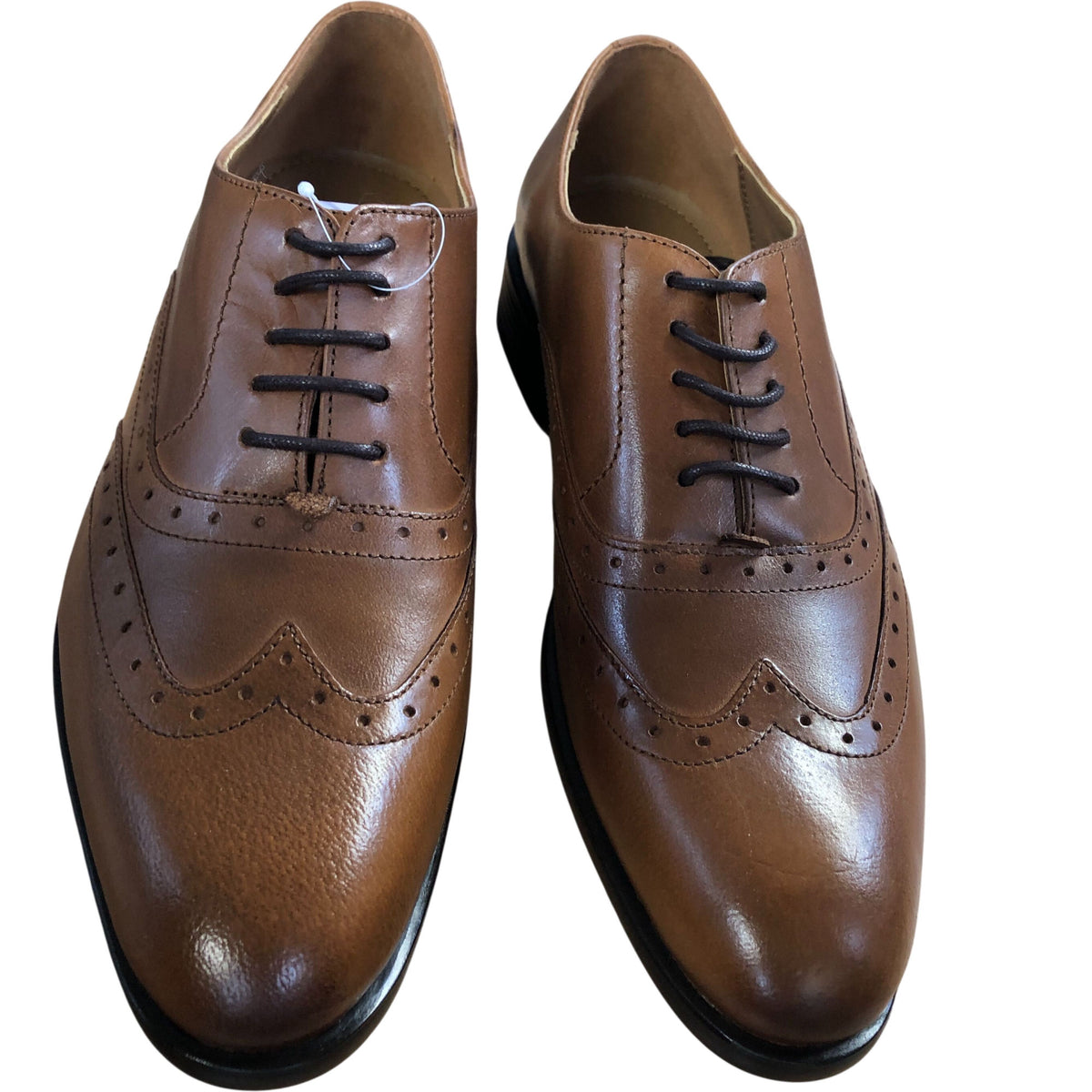 River Island Leather Brogue Shoes Mens Tan Oxfords Classic Style