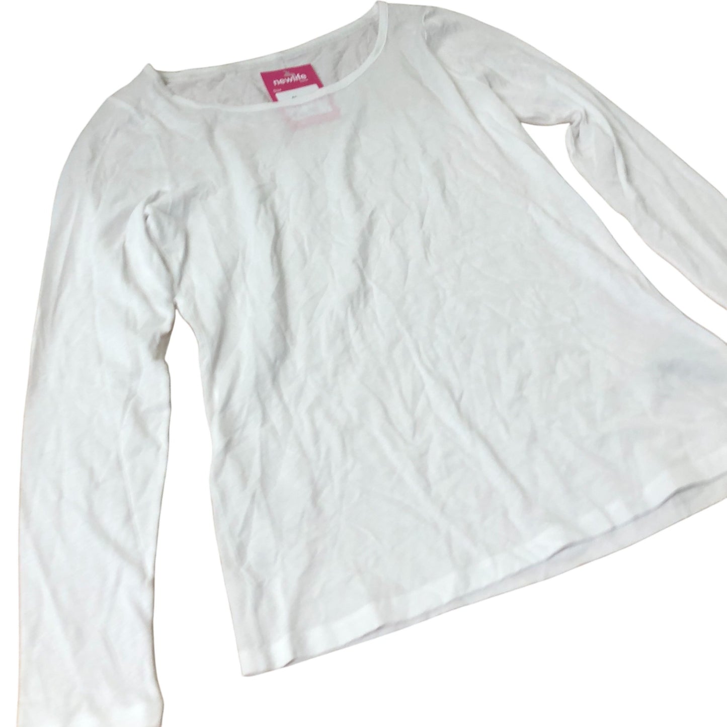 Women's Long Sleeve Top White Cotton Casual Wear Fashion UK12