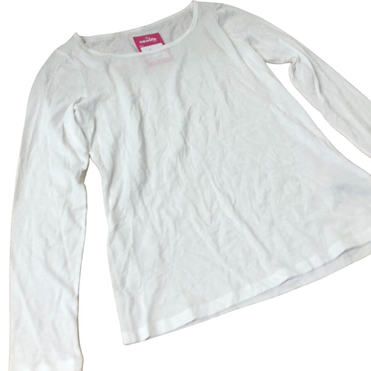Women's Long Sleeve Top White Cotton Casual Wear Fashion UK12