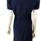 Formal Ladies Dress Navy Blue Short Sleeve Wrap Design UK Size 16 Smart Casual