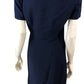 Formal Ladies Dress Navy Blue Short Sleeve Wrap Design UK Size 16 Smart Casual