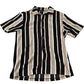 Branded Short Sleeve Casual Shirt Men's Striped Design Polyester Blend XS