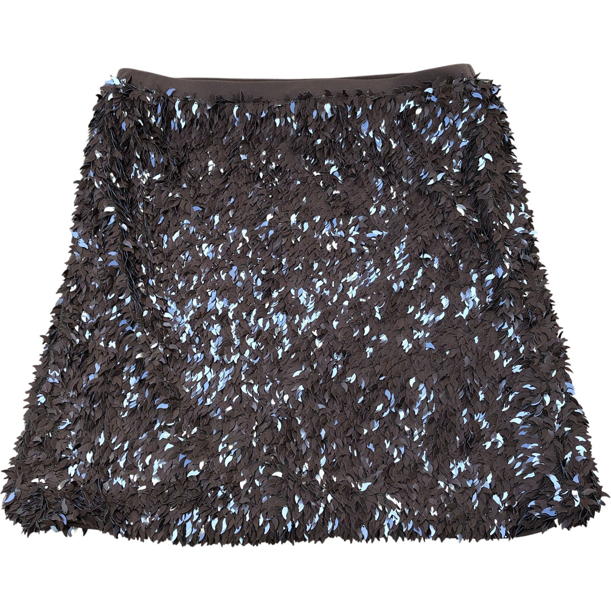 River Island Brown Leaf Sequinned Mini Skirt Size M