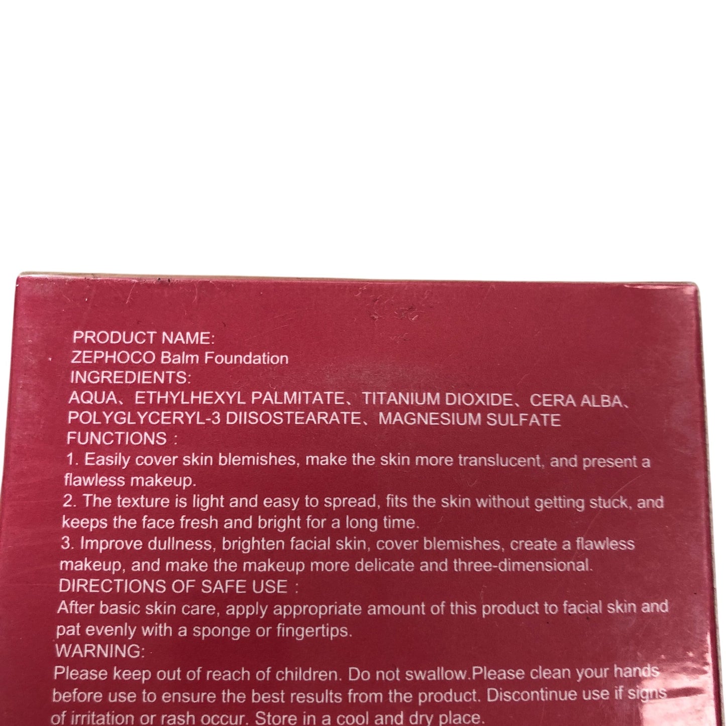 Zephoco Balm Foundation Dark Skin Colour 20G Hydrating Lightweight Makeup