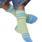 Green and Blue Sporty Supersoft Socks One Size - Two Pack