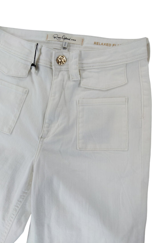 River Island Relaxed Fit White Jeans UK12 Women's Denim Casual Trousers