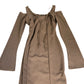 River Island Off The Shoulder Long Sleeve Dress Women's Dark Beige