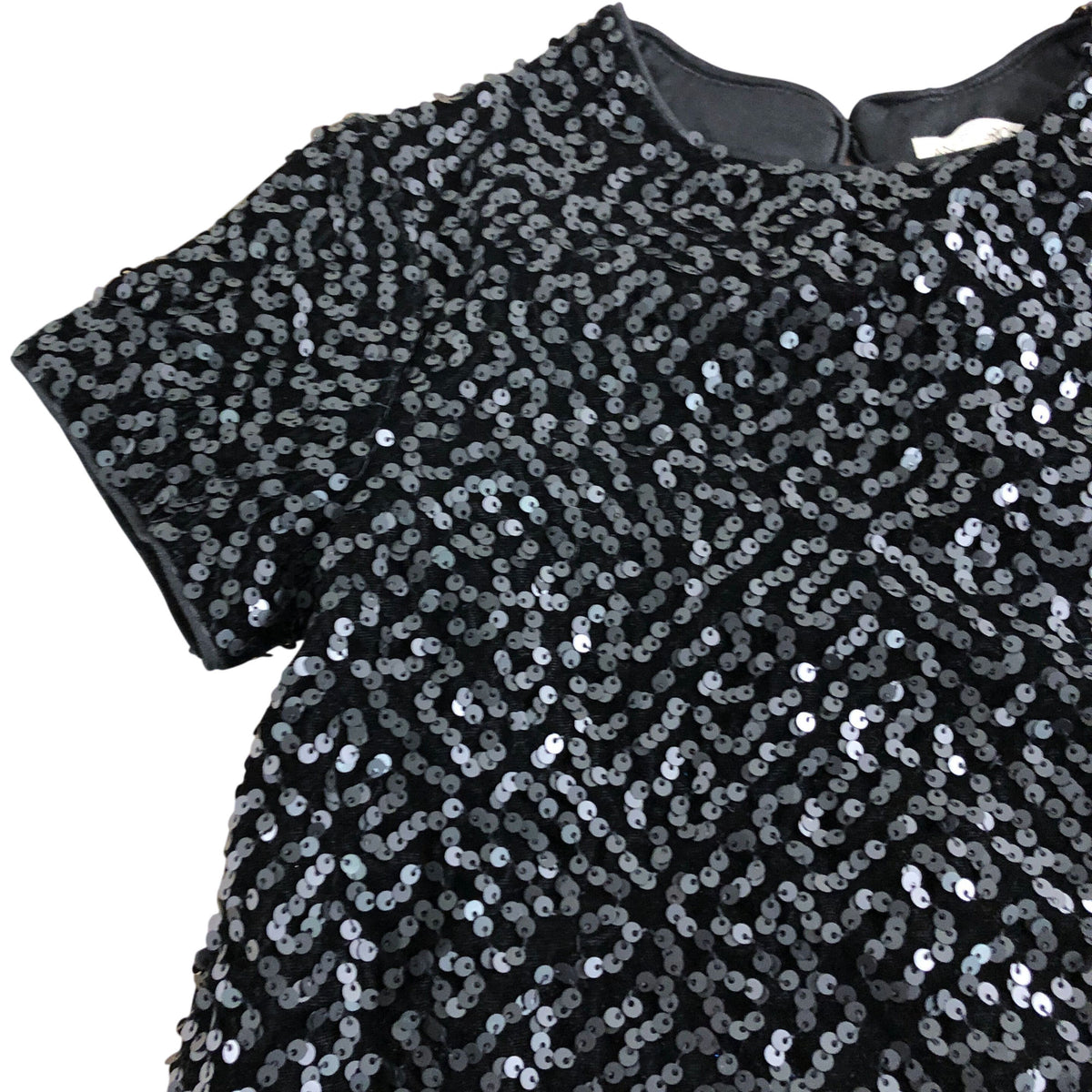 Short Sleeve Black Sequin Top Women's Evening Glamour Wear 3 Years