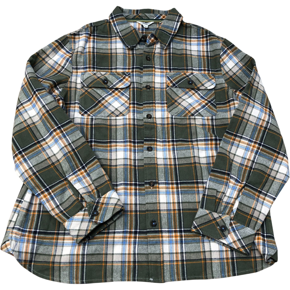 Green Plaid Flannel Shirt Size XXL