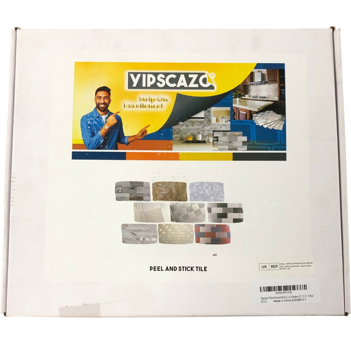 YIPSCAZO 5 Sheet Peel And Stick Tile 12 X 12 Waterproof Design Grey Mosaic