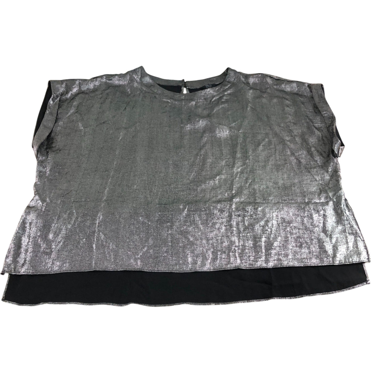 River Island UK20 Women's Silver Metallic Sleeveless Top