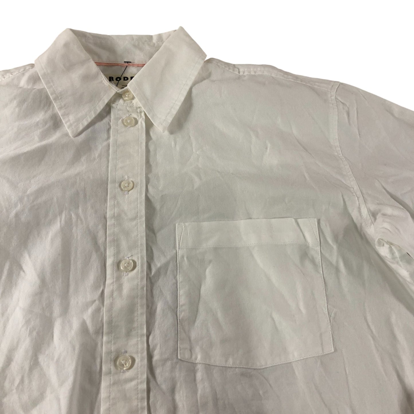 Boden Sadie Relaxed Cotton Shirt UK12 Women's White Long Sleeve Button Up