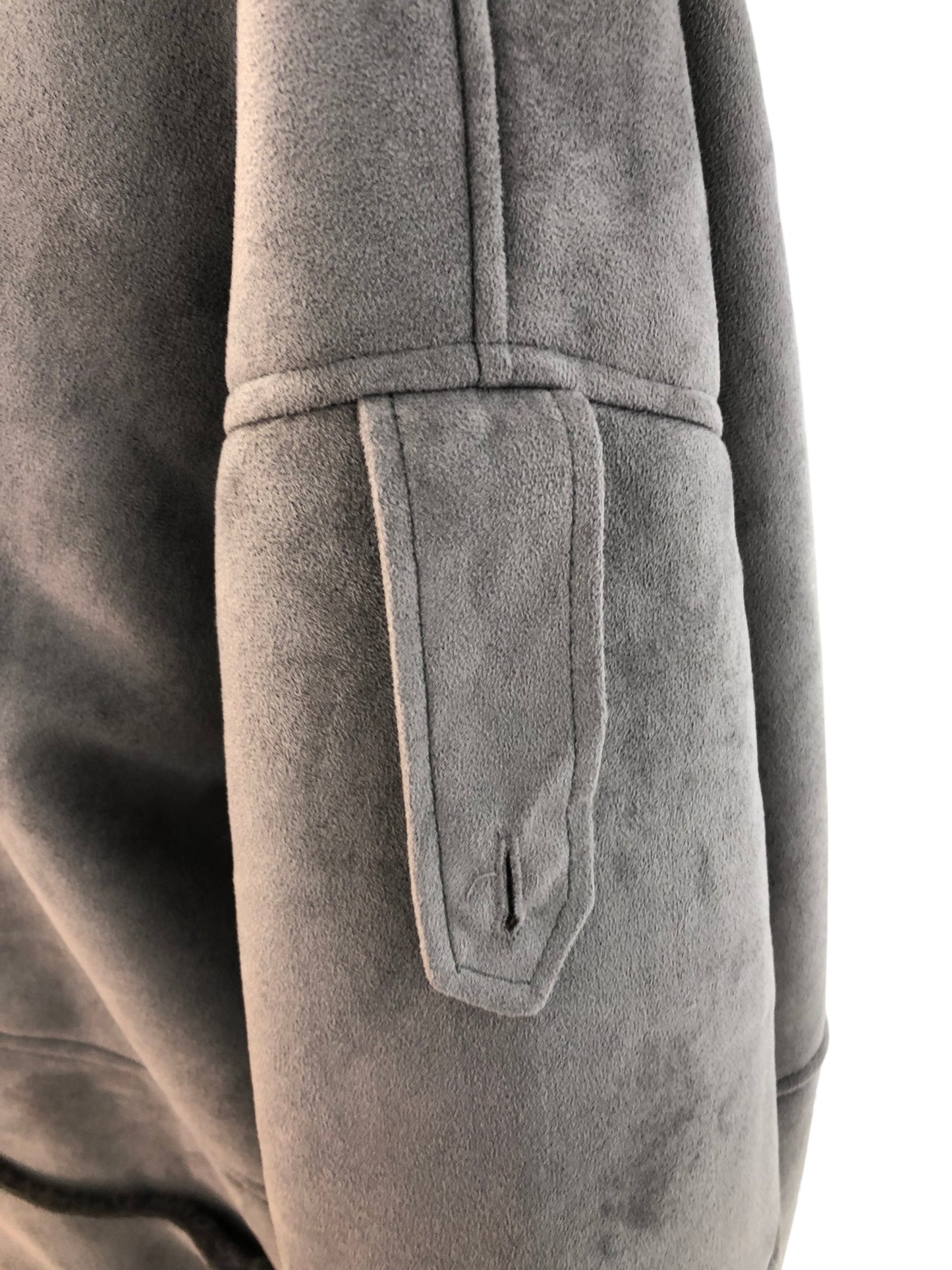 Stylish Grey Faux Suede Overcoat Women's Size 20 Double Breasted Jacket