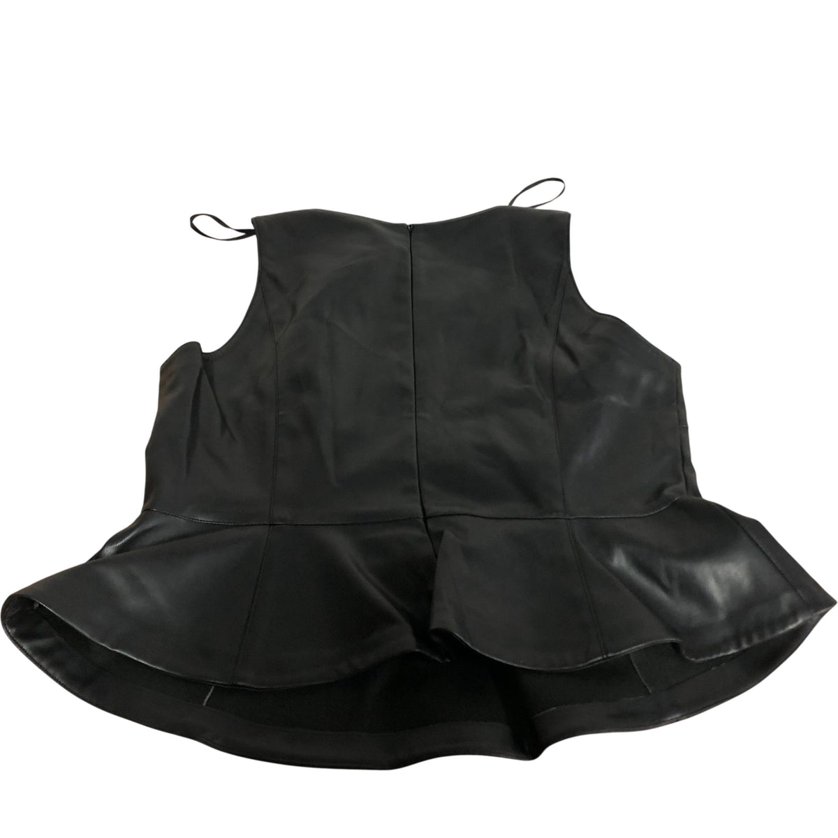 River Island Peplum Top Size UK12 Women's Black Faux Leather Lightweight