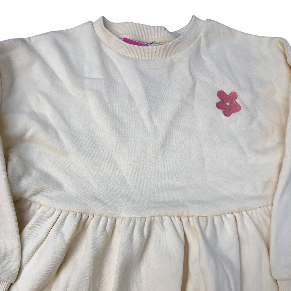 Baby Dress Size 6-7 Years Yellow Long Sleeve Cotton Flower