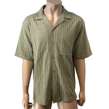 River Island Studio Khaki Short Sleeve Shirt Size M Men's Textured Fabric