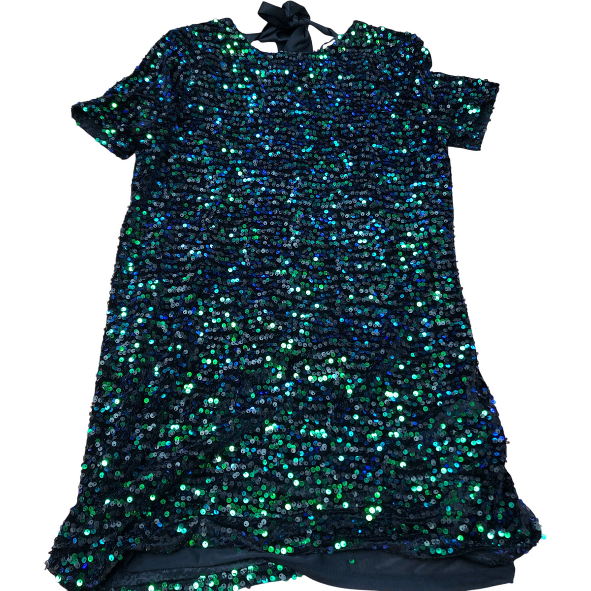 Sequined Dress UK Size 8 Women's Short Sleeve Sequin Party Dress
