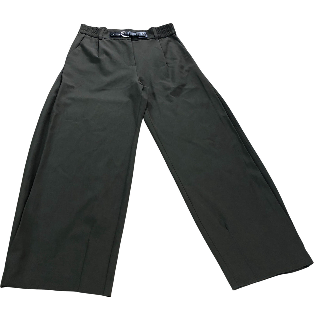 River Island Trousers UK10 Women's Olive Green Elastic Waistband