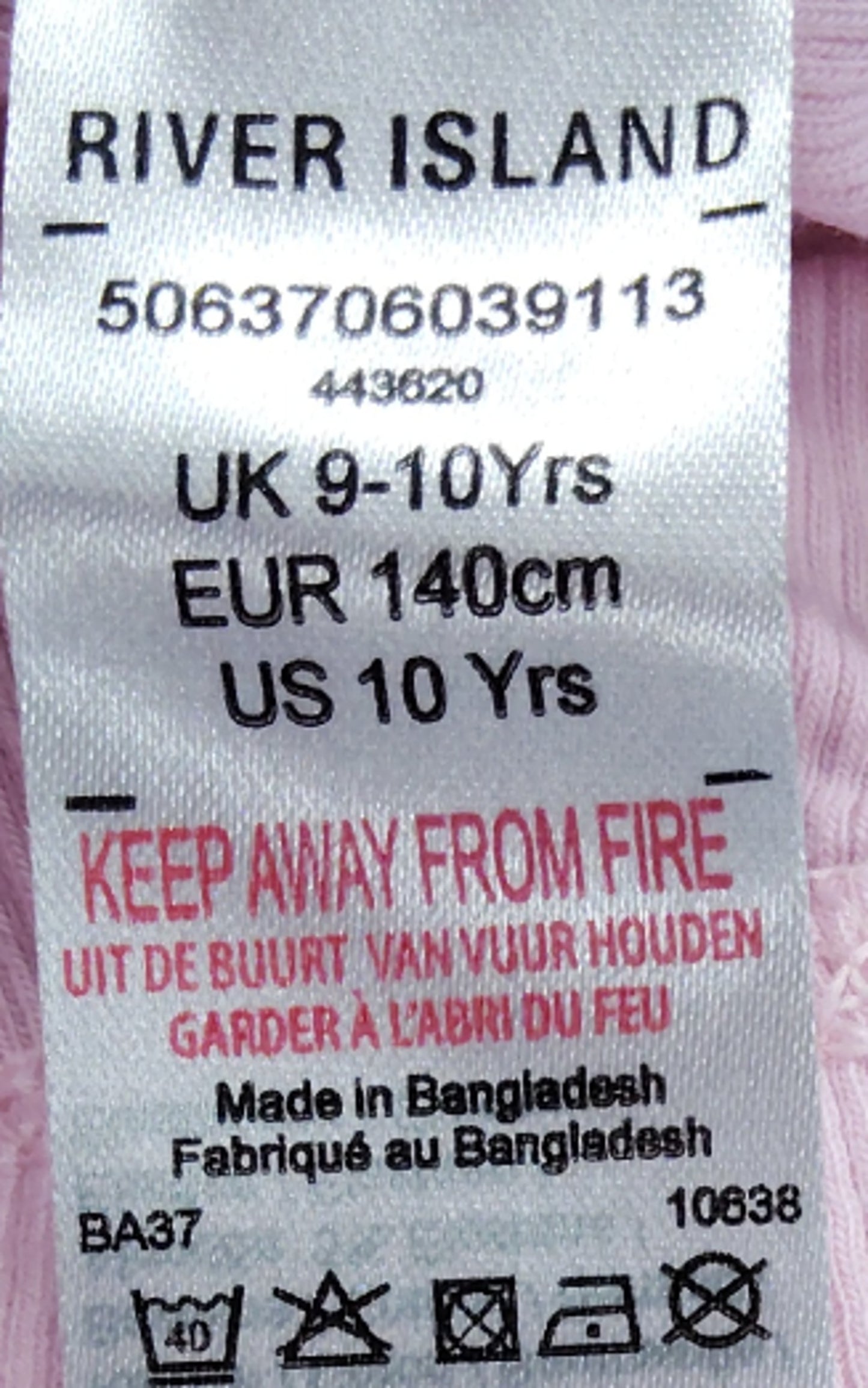 River Island Girls Ribbed Legging Shorts 9-10 Years Pink Stretchy Comfortable