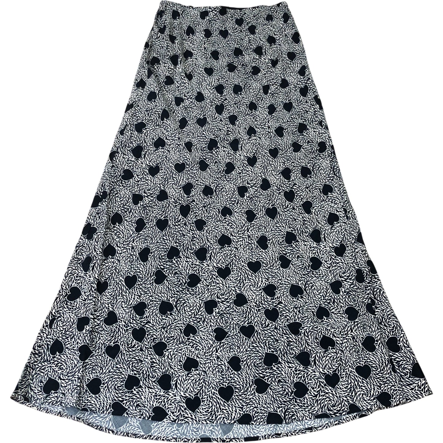 Navy Heart Print Maxi Skirt Size XS