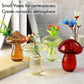 Mushroom Shaped Glass Bud Décor Vase Clear Flower Pot Modern Home 4 Pieces
