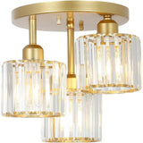 Rocunsi 3-Light Gold Chandelier E27 Base Glass Pendant Light Fixture