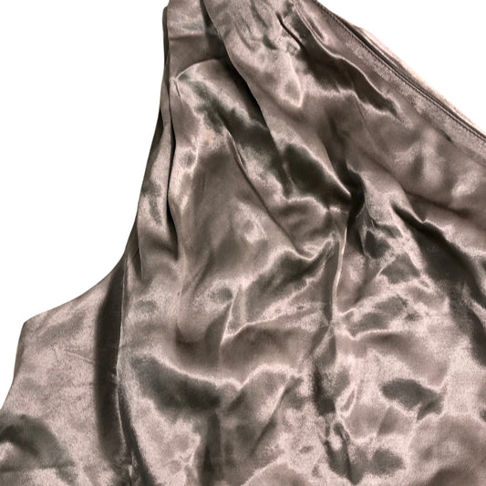 Branded One Shoulder Top UK 12 Women's Satin Viscose Brown Elegant Fashion