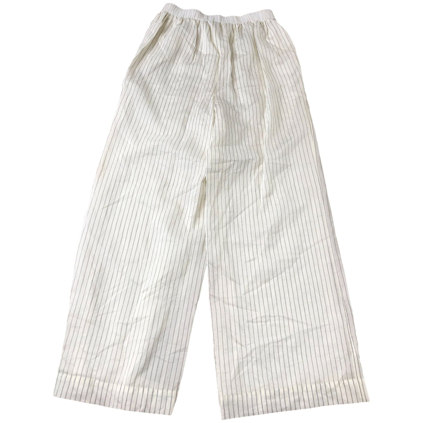 Lined Striped Trousers UK Size 8 Women's Casual Comfort Wide Leg