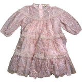 Angel & Rocket Girls Dress Size 6-7 Years Pink Sequined Floral Occasion Wear