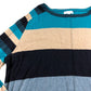 Urban Colourblock Jumper UK20 Women's Teal Multi Striped Sweater