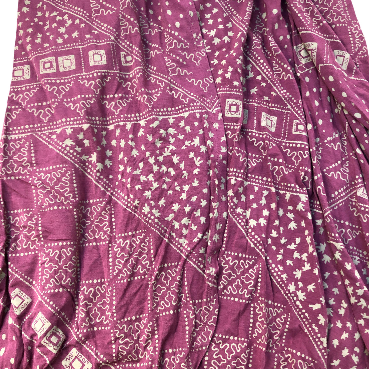 Wrap Maxi Dress UK6 Women's Burgundy Geometric Print Design Long Sleeve
