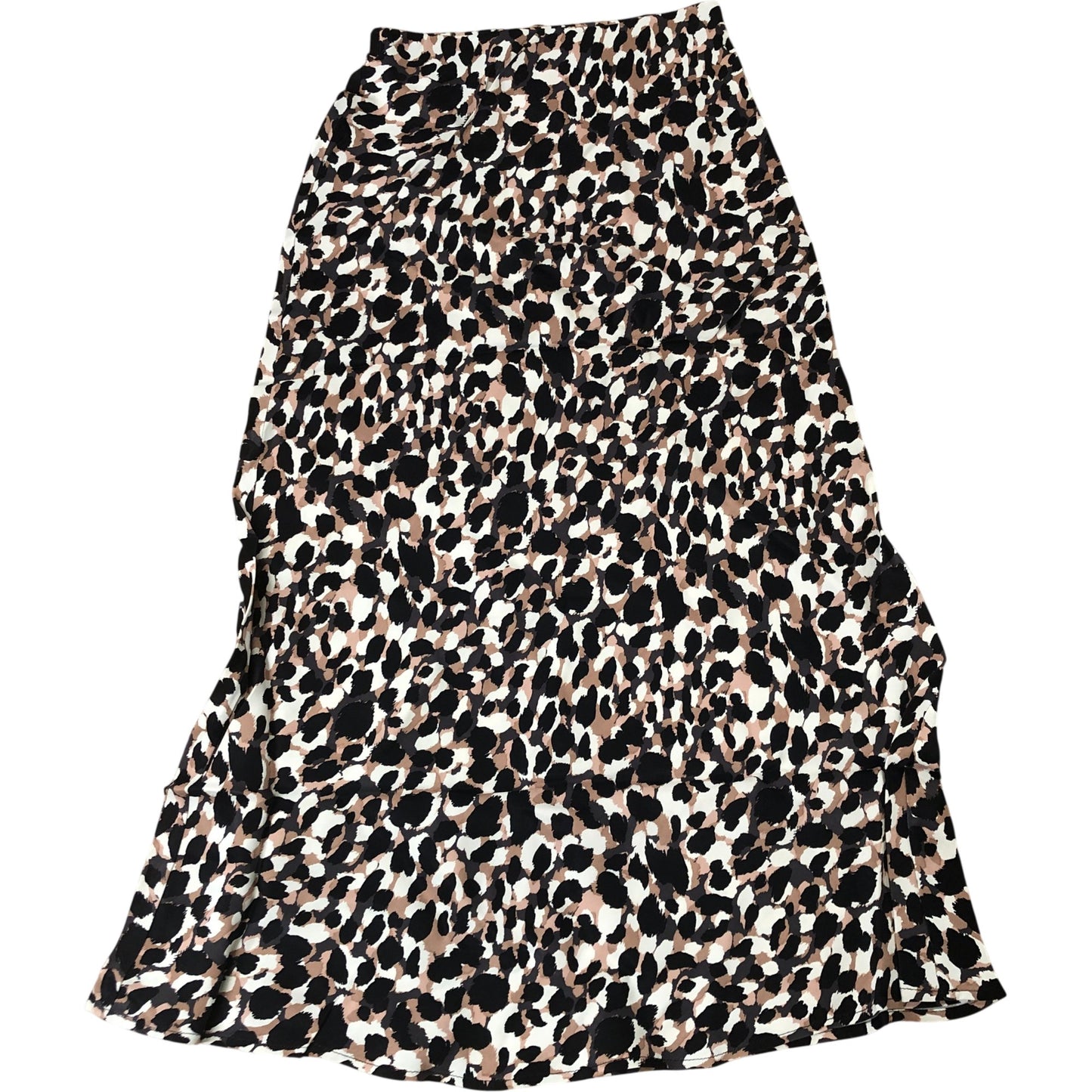 Leopard Print Midi Skirt Women's Elegant Flowy Style Lightweight Size 18
