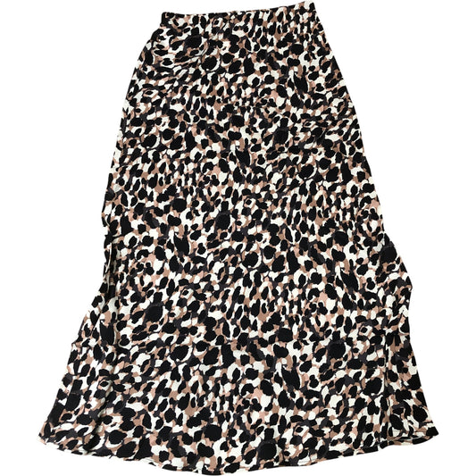 Leopard Print Midi Skirt Women's Elegant Flowy Style Lightweight Size 18