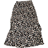 Leopard Print Midi Skirt Women's Elegant Flowy Style Lightweight Size 18
