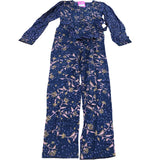 Girls Floral Print Long Sleeve Jumpsuit Size 9-10 Years