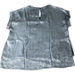 River Island Stylish Metallic Silver Blouse UK8 Women's Short Sleeve Top