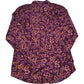 Autumn Floral Print Long Sleeve Shirt Classic Fit Deep Red Size S