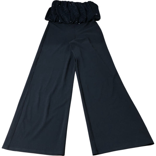 River Island Black Wide Leg Jumpsuit UK6 Women's Sparkly Strapless