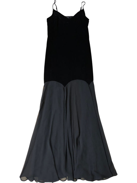 River Island Women's Elegant Black Velvet Maxi Dress Long Length Size 6