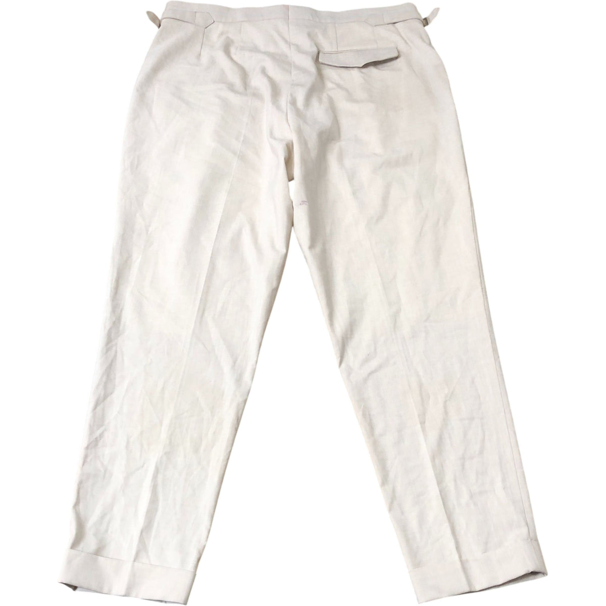 Men's Beige Tailored Fit Formal Style Trousers with Cuffs 36"